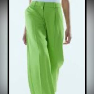 Shiny Green Satin Pants